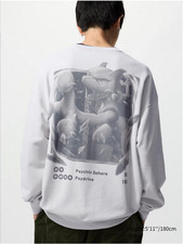 UNIQLO x Pokemon Card Sweatshirt Cotton Mewtwo Rare Gray Sweats Limited Small