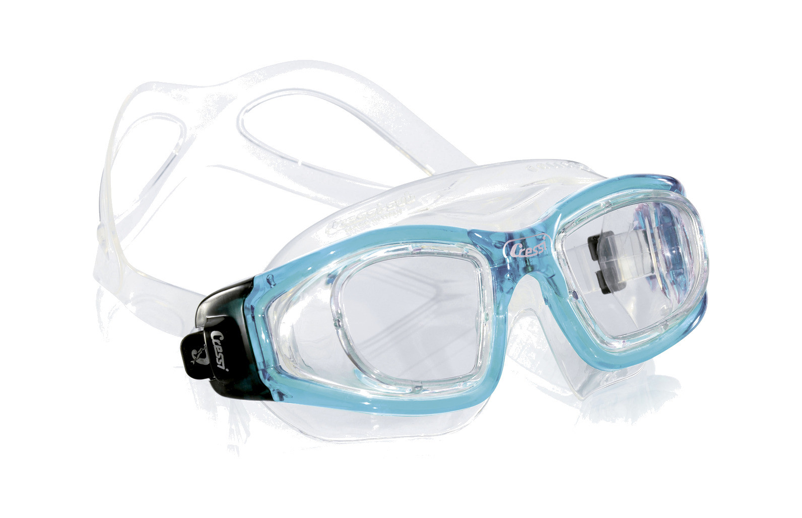 CRESSI Galileo Lunettes De Natation Adultes - Verre Trempé Anti-Buée 100% UV, Confort Maximal