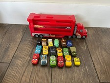 Disney Pixar Cars 18 Mini Racers Diecast & Mini Mack Truck Hauler McQueen Mater