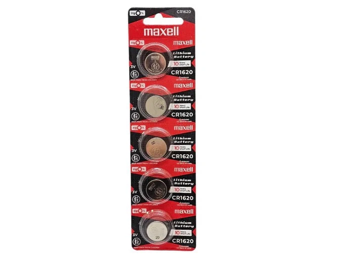 2x Maxell Battery CR 1620 Card Pack of 5