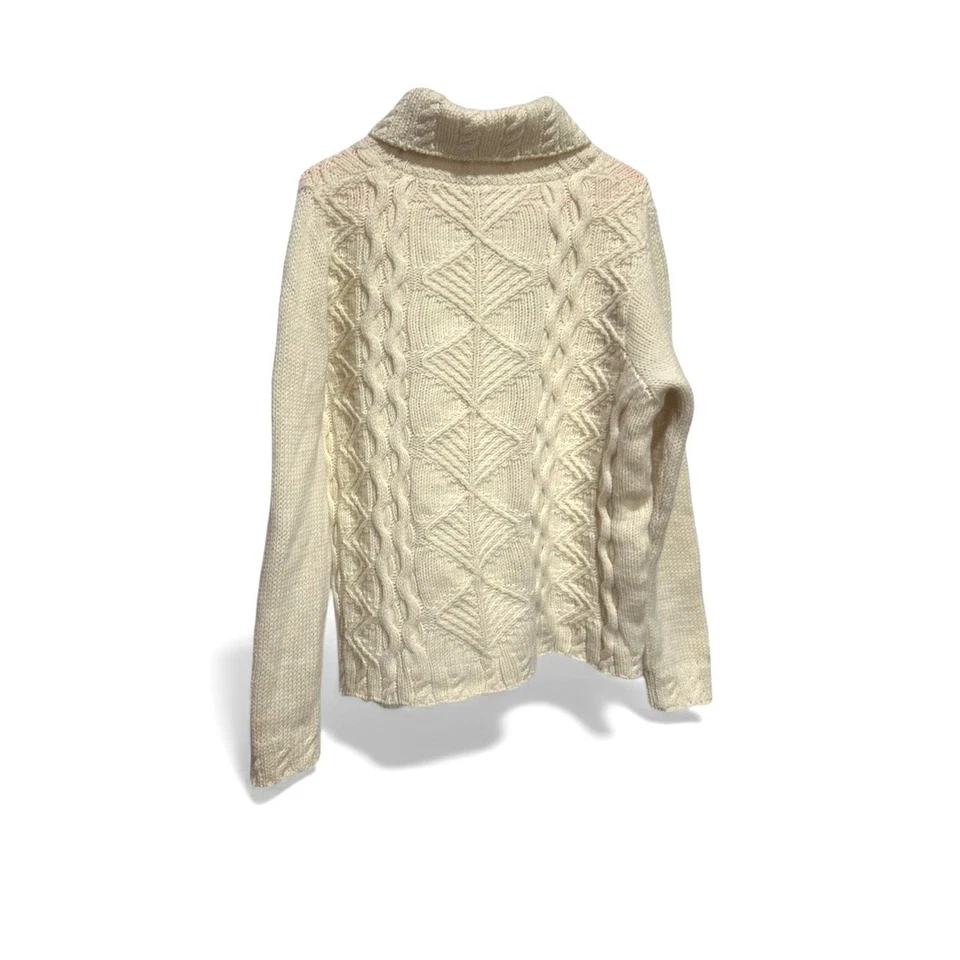 De Colección Paul James Inglaterra Pescador Grueso Tejido Cuello Alto 100% Lana Talla XL Para Mujer Foto 3 de 4