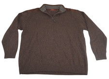 Peter Fitch XXL Herren Troyer Pullover Strickpullover Wollpullover Braun Lammwol