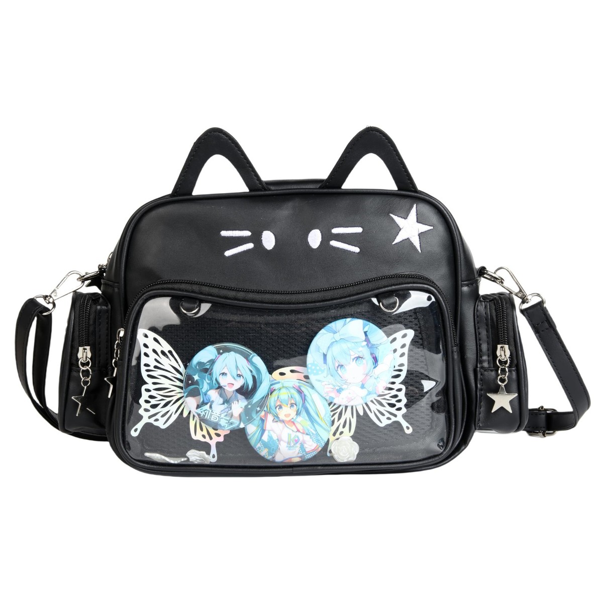 Ita Backpack Crossbody Satchel Purse Kawaii Pin Display | PU Leather Removable Canvas Ita Bag Backpack Crossbody Kawaii Pin Display Bag  main image 3