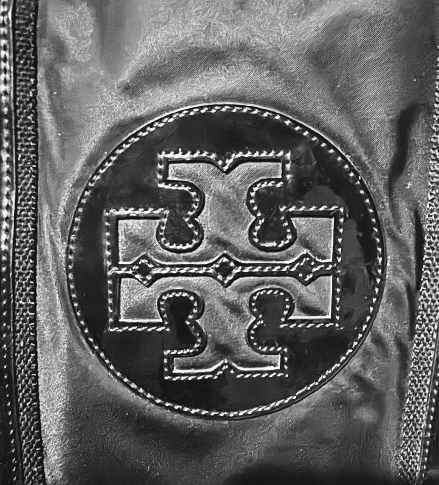 Tory Burch Ella Large Black Patent Leather Shoulder Tote Bag Laptop Bag - Image 2 of 4