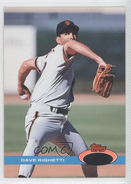 1991 Topps Stadium Club Missing Foil Dave Righetti #356 0l1