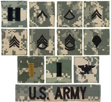 ACU Digitial Military Army Rank Insignia with Hook Back Made in USA