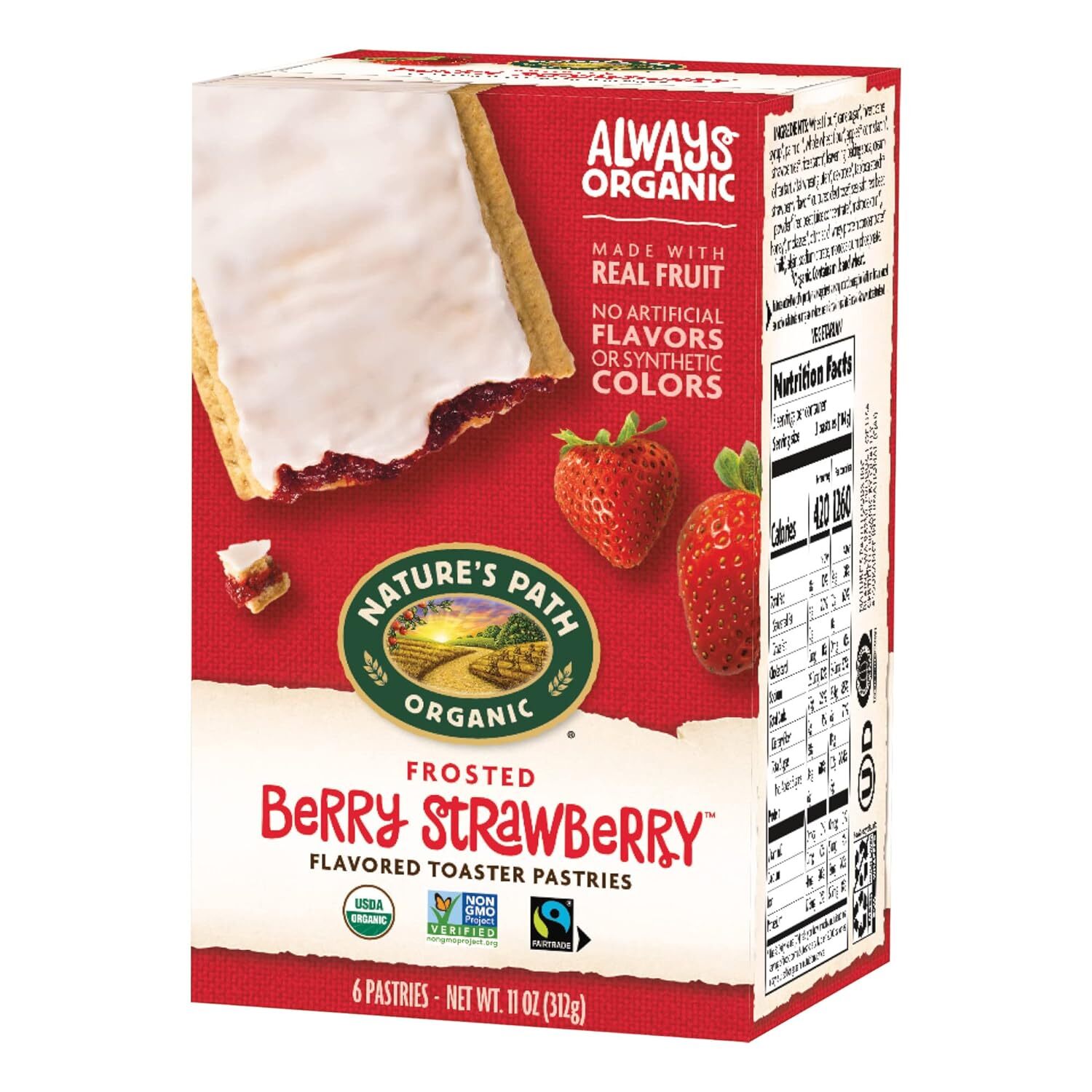 Выпечка для тостера NatureS Path с органической глазурью Ягода Клубника 11 унций