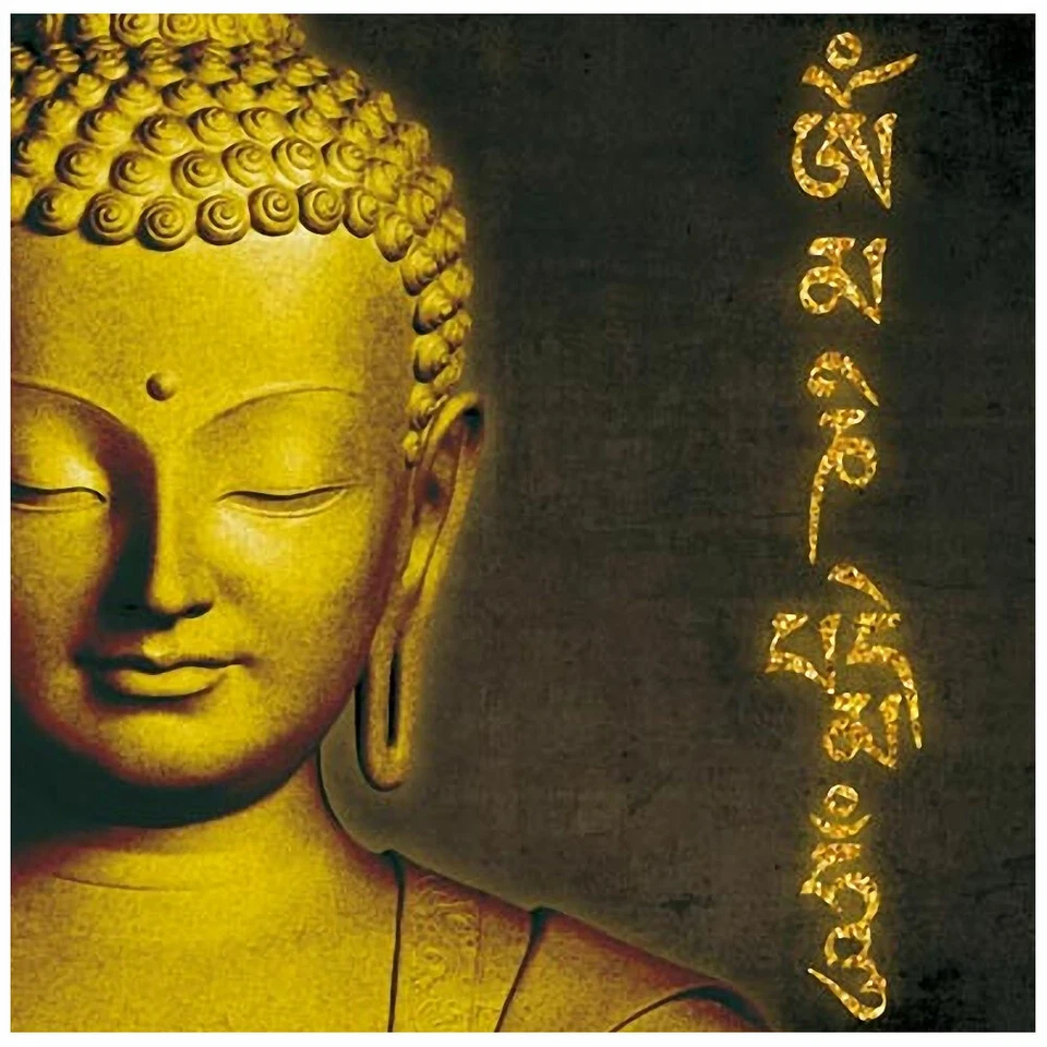 Cadre carré en toile Bouddha - Photo 1/1