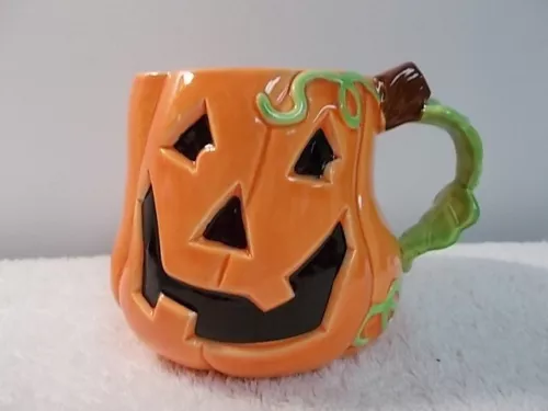 Vintage Applause Halloween Jack O Lantern Pumpkin Ceramic Coffee Tea Cup Mug
