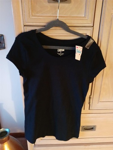 New Justice Size 14 T Shirt Top NWT Girls Black  SS Back to School