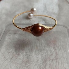 wholesale 10pcs 13mm AAA real natural south sea Brown pearl bracelet 18K Gold 