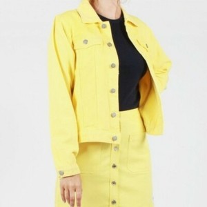 bright yellow denim jacket