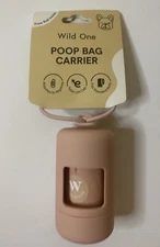 NEW, Wild One Dog Puppy Poop Bag Refill Carrier Dispenser with Bags, Pink