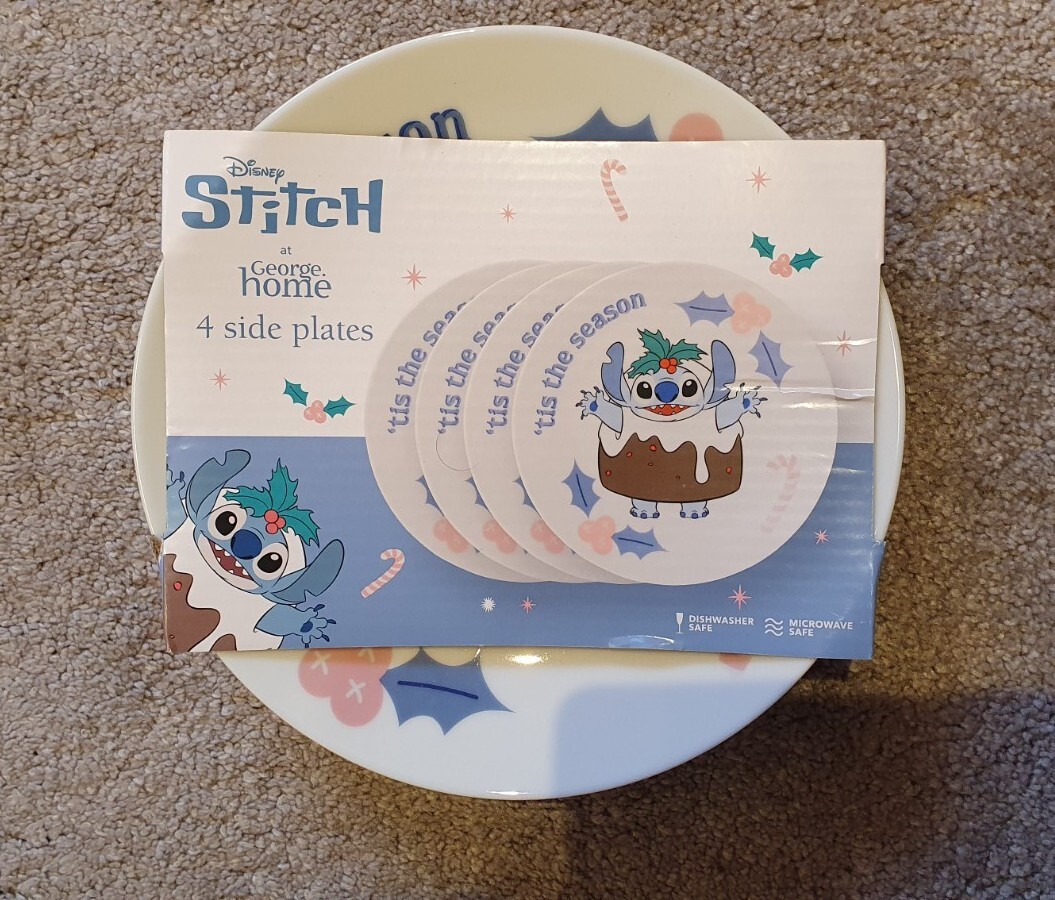 Stitch Disney Christmas Plates Asda Disney Stitch Christmas Side