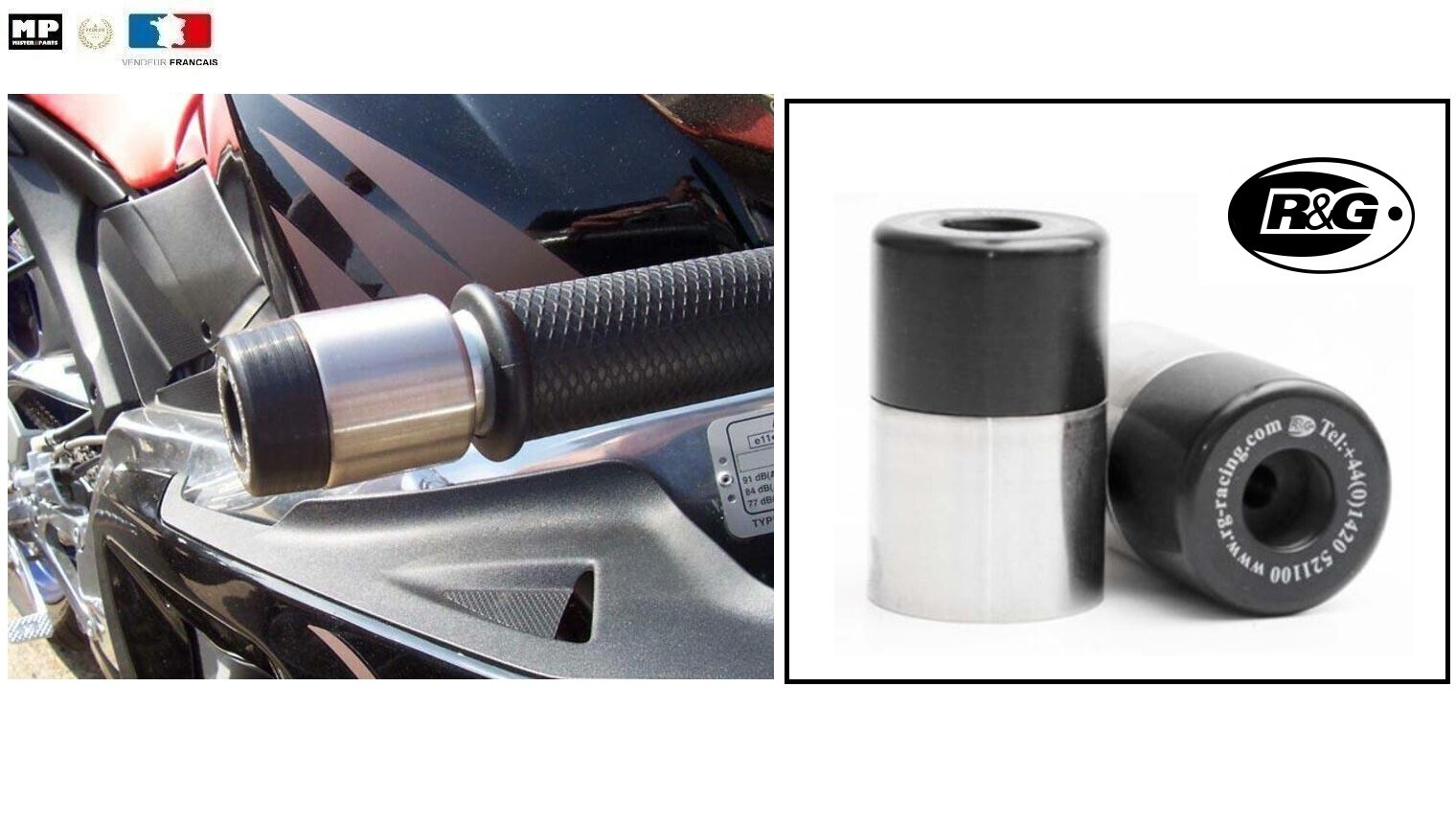 Embouts de guidon anti-vibration R&G pour Aprilia RS 125 Replica