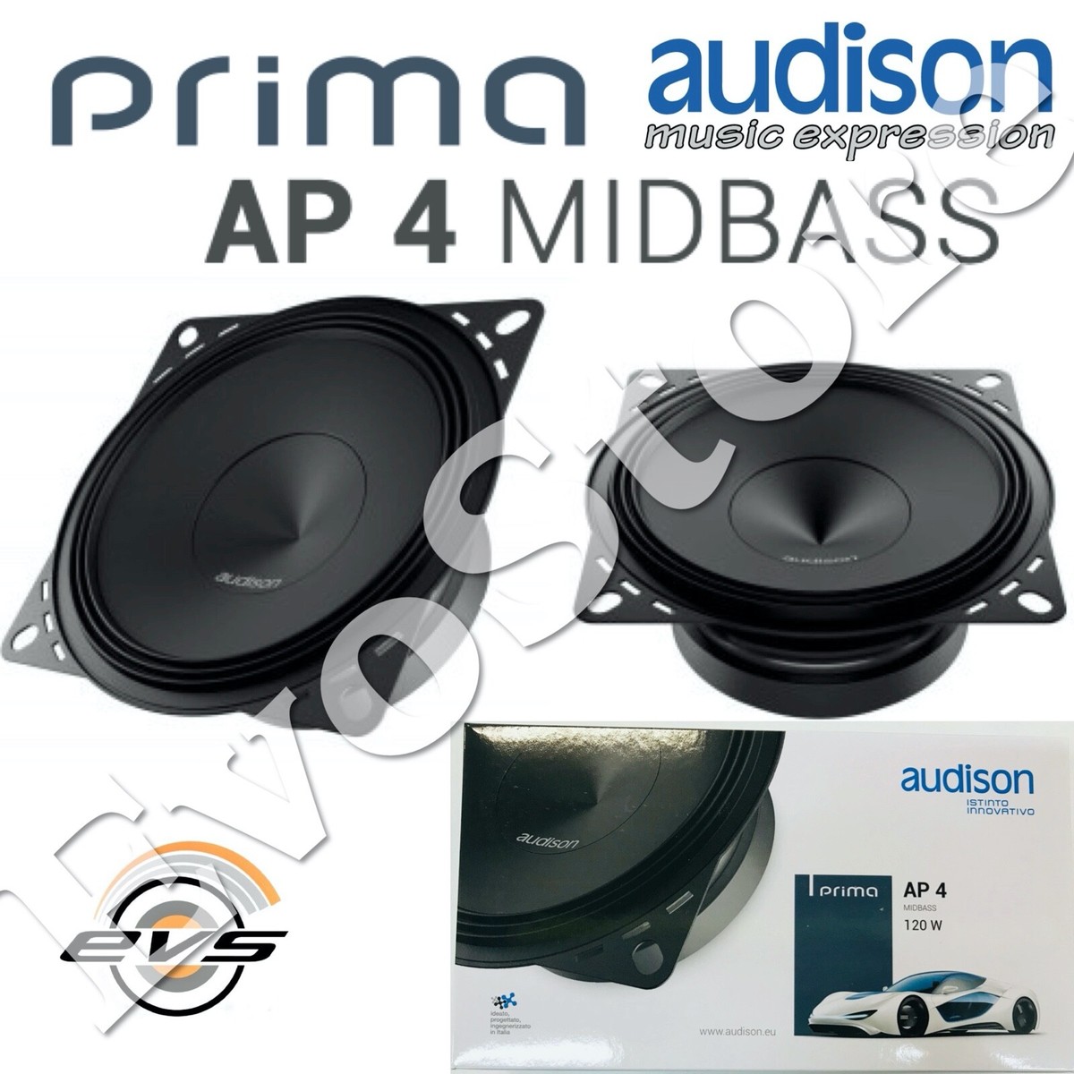 Altoparlante Midbass Audison AP 4 Da 100mm - 120W Peak Per Auto, Cono In Carta, Installazione OEM Senza Modifiche