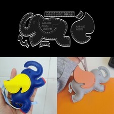 Leather Craft Flying Elephant Bag Charm Key Ring Pendant Car Ornament Pattern