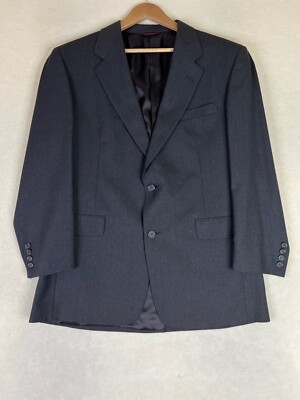 Hart Schaffner Marx Blazer Men's 41R Gray 2 Button Suit Jacket HSM 100's