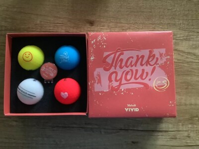 Volvik Geschenkset Bälle 4er Pack+Headklammer Ballmarker  Thank You  NEU