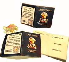 20 CRUISING DUCKS PASSPORTS TAGS CRUISE DUCK LABELS with BANDS  CODE 2 X 2 1/2