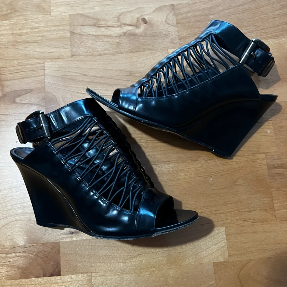 GIVENCHY black gladiator wedges Sz 6 EUC - Image 2 of 4