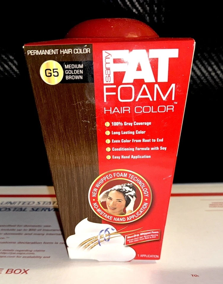 Lote de 2 colores de cabello Samy Fat Foam nuevos/sellados mediano dorado marrón G5 descontinuados Foto 2 de 3
