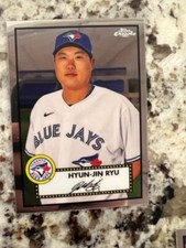 2022 TOPPS CHROME PLATINUM BASE CARD TORONTO BLUE JAYS HYUN-JIN RYU #332