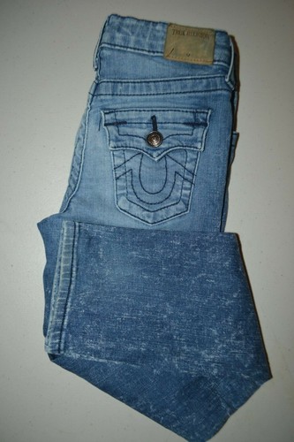 True Religion Boys Geno Skinny Pocket Flaps Blue Denim Jeans Sz 7