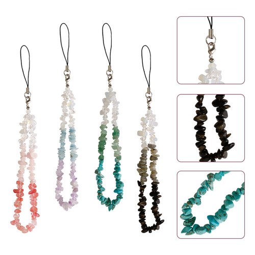 4 Pcs Phone Lanyard Strap String Crystal Stone Lanyards Phone Lanyards
