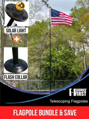 BUNDLE 20' or 25' TELESCOPING ''FREEDOM EDITION'' (POLE, LIGHT & FLASH COLLAR)