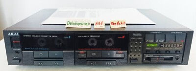 #686 Teilfunktionsfähig - Doppelkassettendeck AKAI HX-A451W mit Kabel + BDA