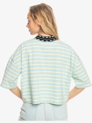 Quiksilver Shirt für Damen  90s Crop Top Turtleneck Stehkragen Surf Style Beach