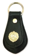 Very Nice Faux Leather Keyring Keychain Medallion