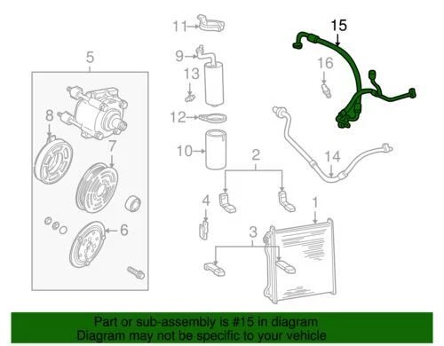 Manguera de línea de refrigerante de CA genuina Ford 1999-2003 F-350 Super Duty F81Z-19D850-CB Foto 4 de 4