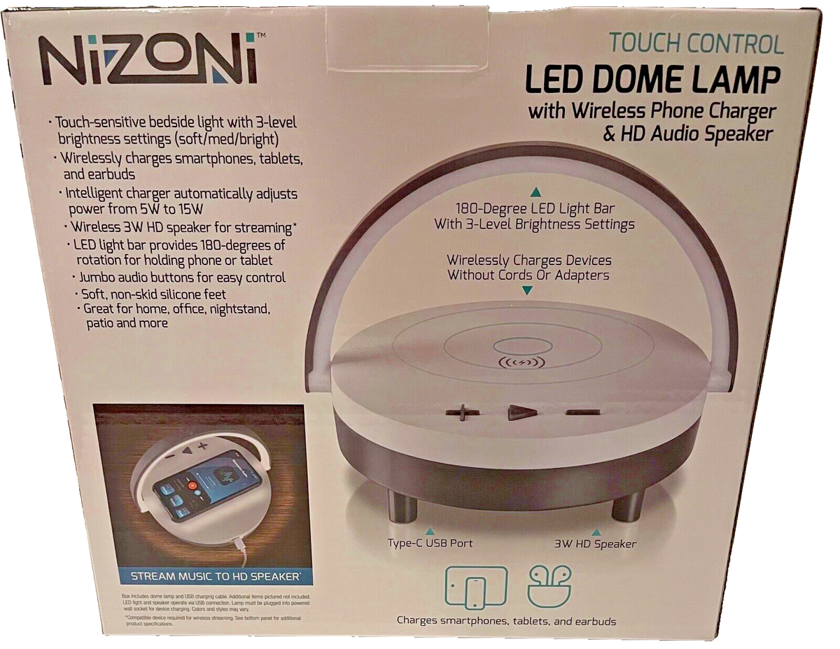 Nizoni LED DOME LAMP Touch Control Wireless Phone Charger & HD