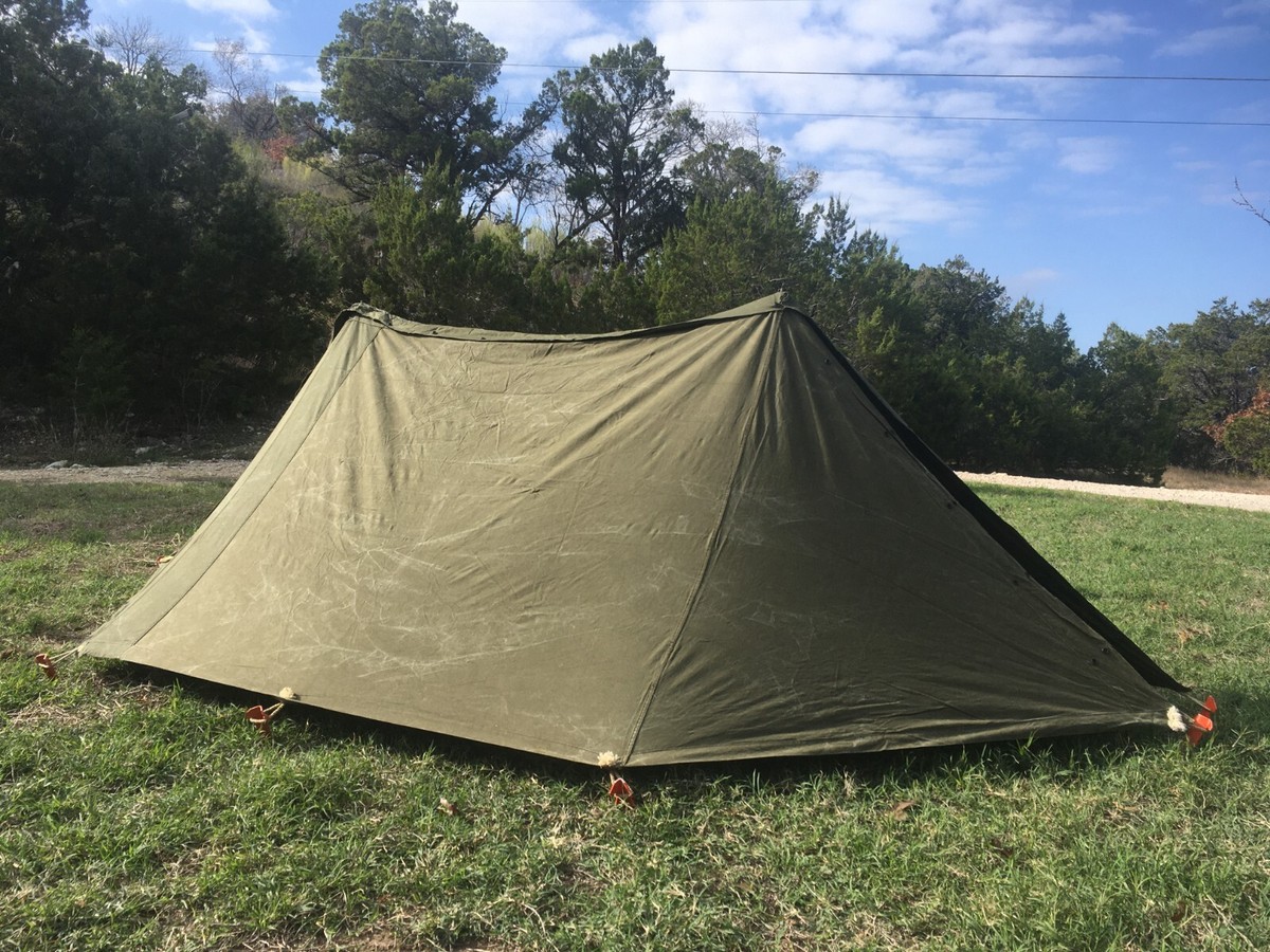 Complete Army Shelter Half Tents with Poles and Stakes