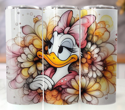 20oz Stainless Steel Tumbler - Duck-Inspired Alcohol Ink Design Custom Mug