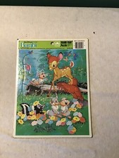 Vintage Golden Frame Tray Puzzle Lot Of 2 Winnie The Pooh  Bambi Disney