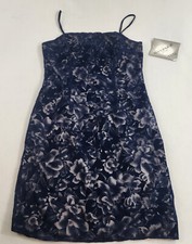 VINTAGE Alyn Paige dress womens sz 11 / 12 navy sleeveless USA made $49 ladies