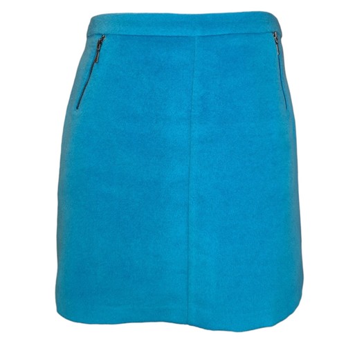 Marks & Spencer Womens Turquoise Wool Blend Lined Skirt Zip Detail Size