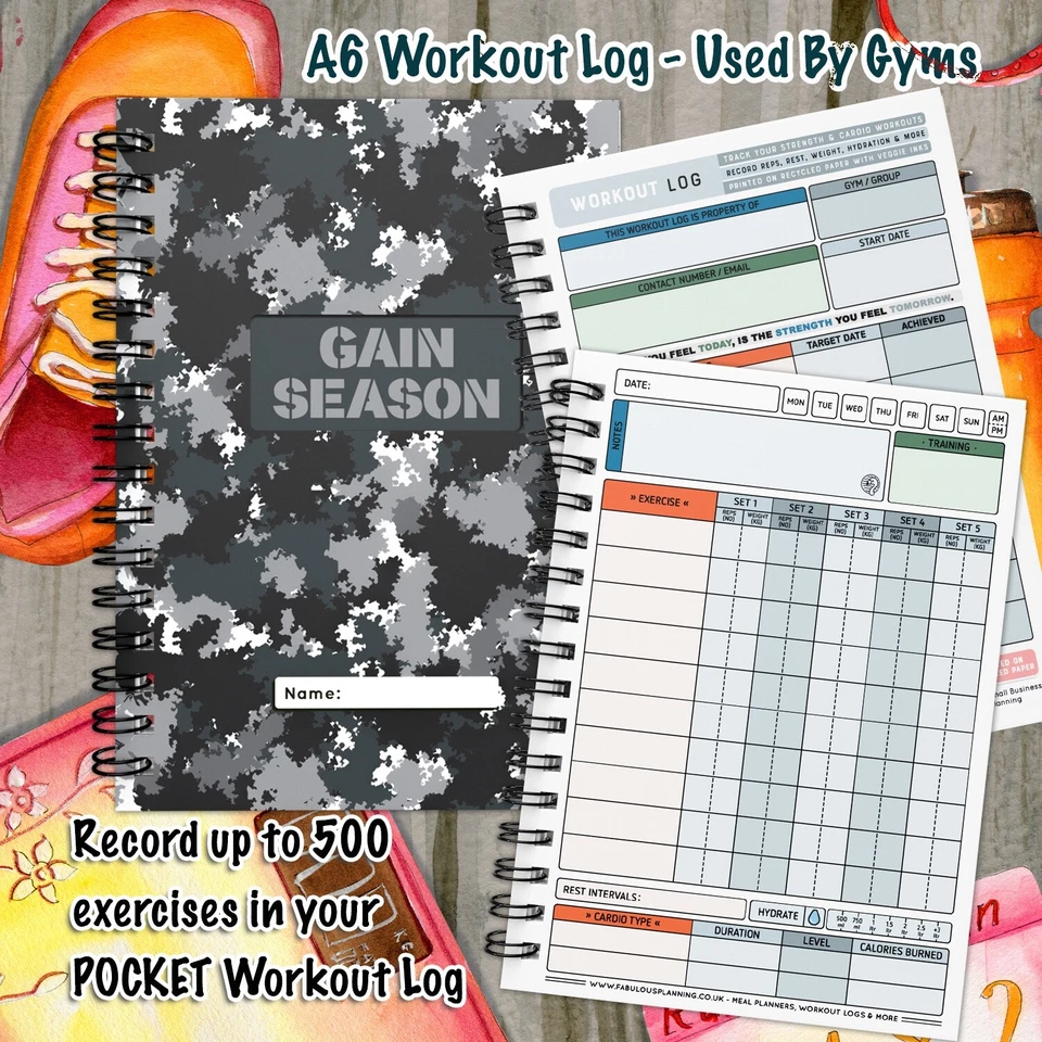 FABULOUS PLANNING Gym Workout/Log Book/ Diary/ Males/ Fitness/Training/Journal/Reps/Weights/Men GS