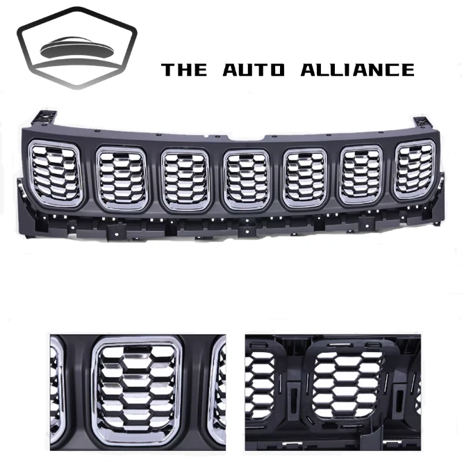 For 2023+ JEEP COMPASS Front Bumper Set Upper Lower w/Grille&Fog Lamps - Image 2 of 4