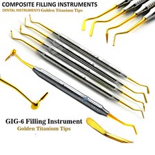 X5Dental Composite Filling Instrument CIG 6 Resin Placing Golden Titanium Tips