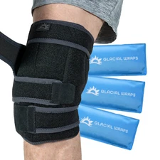 Knee Ice Pack Wrap - Hot and Cold Compression Knee Wraps for Pain, Swelling