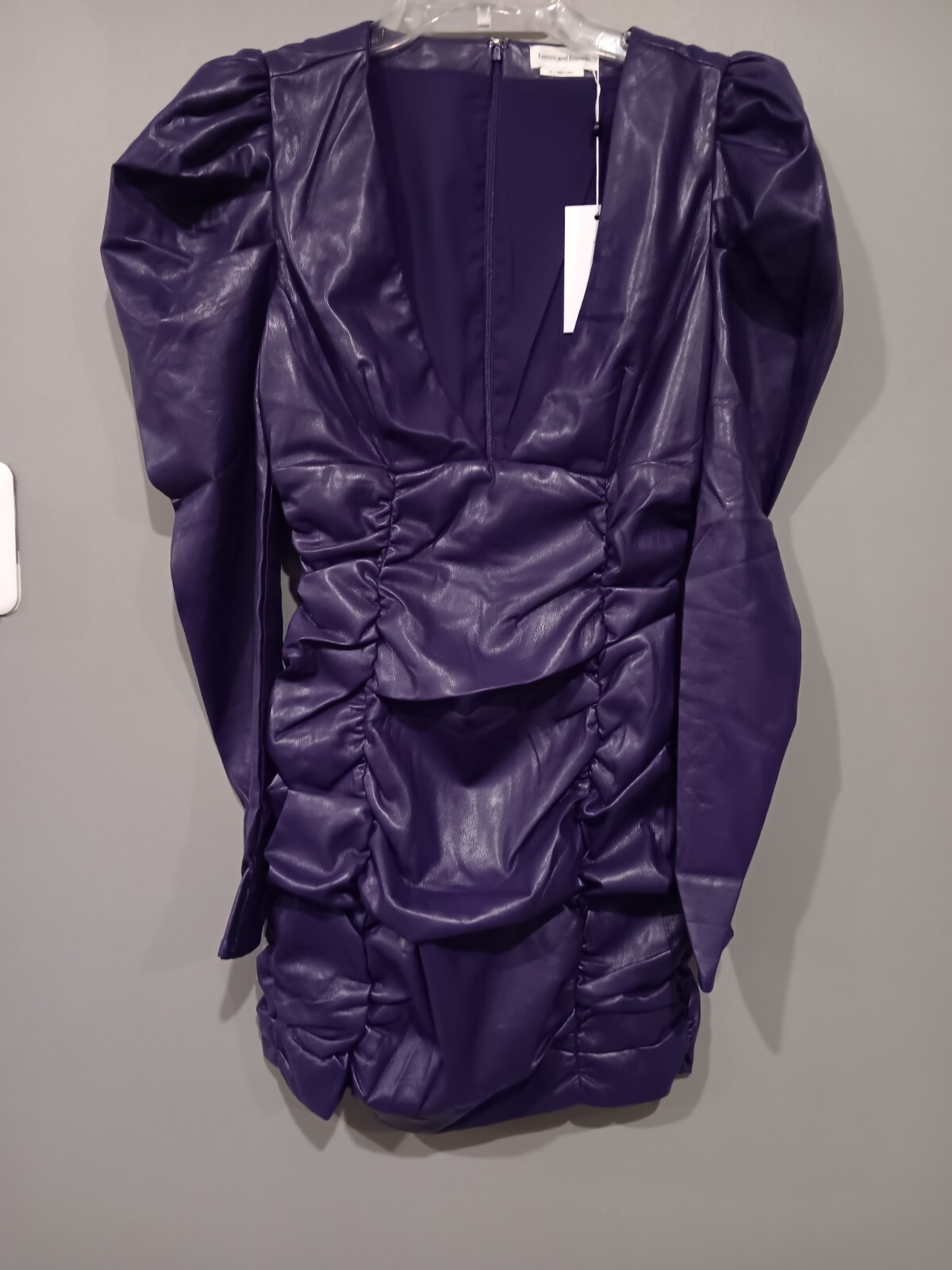 Lovers + Friends Purple Faux Leather Bardut Mini Dress