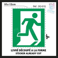 10 x 12 cm - Emergency Exit Right - Stickers Adhesive - SE-61G
