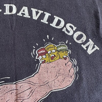【原価ぶっ壊し割引】70年代のジャージーTシャツ Vintage 70s Harley Davidson Anti Japan Arm Crushing Tee 3D