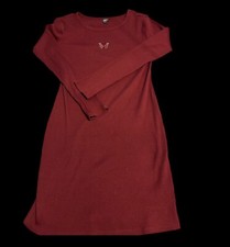 Wild Fable Long Sleeve Sweater Dress Ribbed Butterfly Opulent maroon Size L