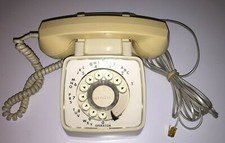 Vintage GTE Automatic Electric Rotary dial Telephone beige TESTED Working