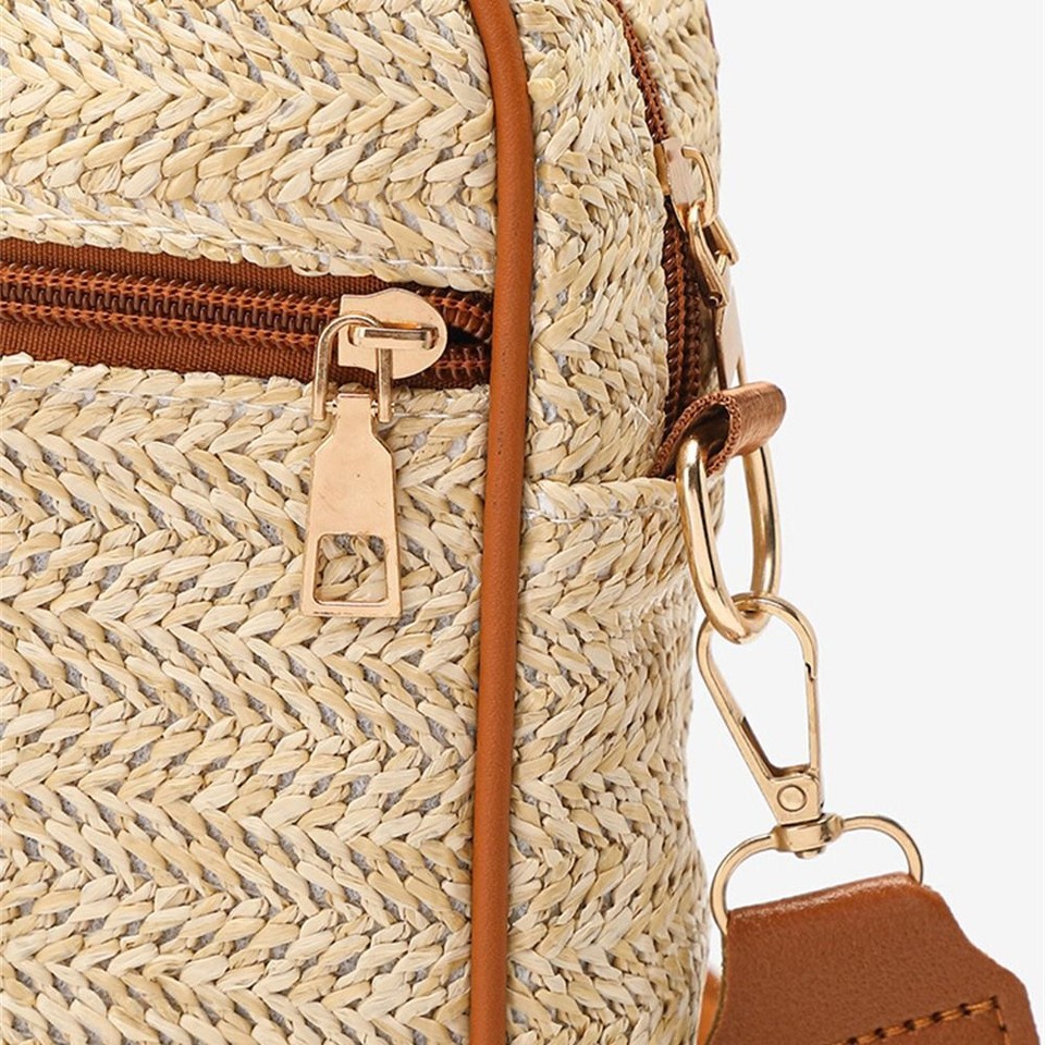 Straw Shoulder Messenger Bag Handmade Braid Small Square Bag Beach eBay